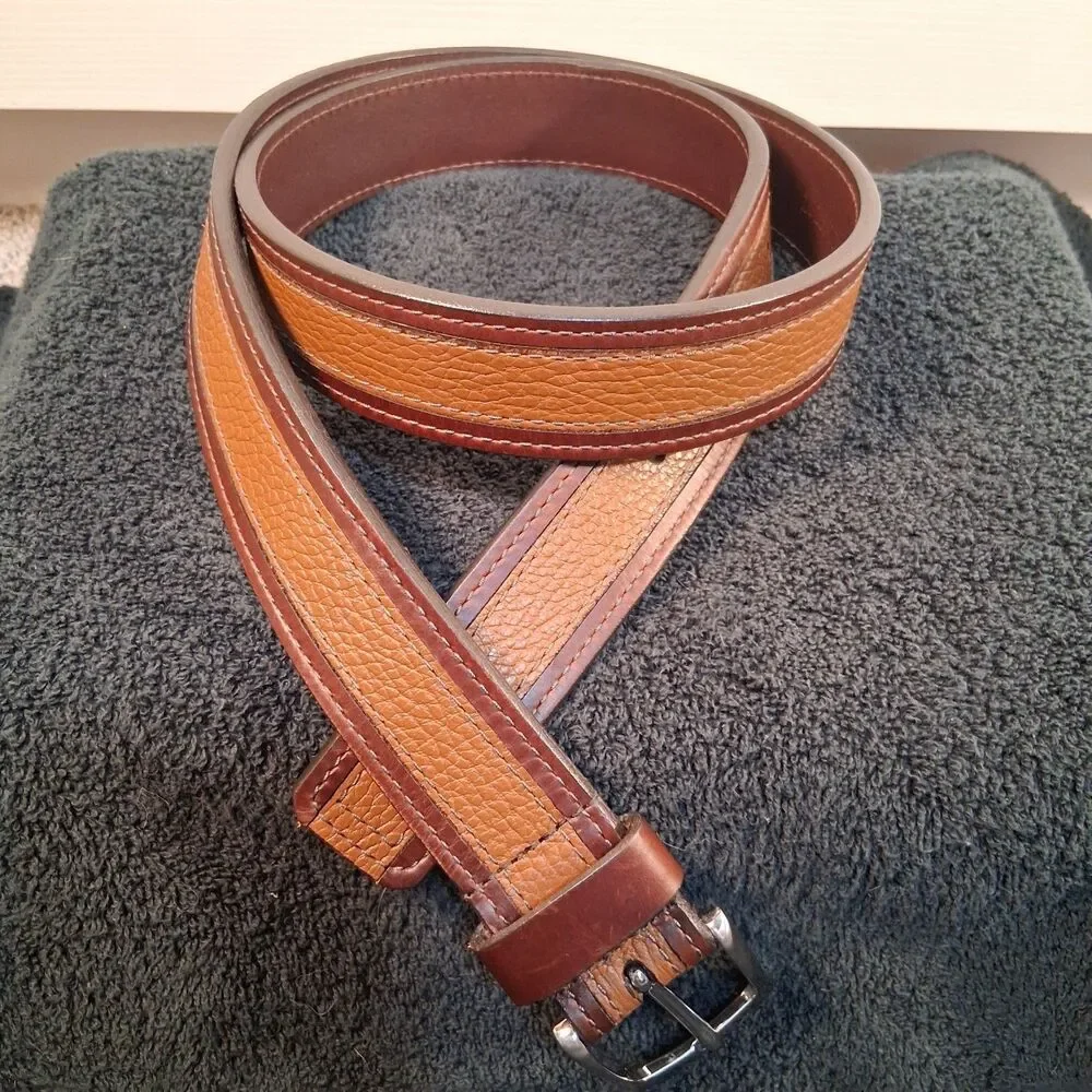 Allen Edmonds Casual Nashua Two-Tone Leather Belt Size 40 Length 46